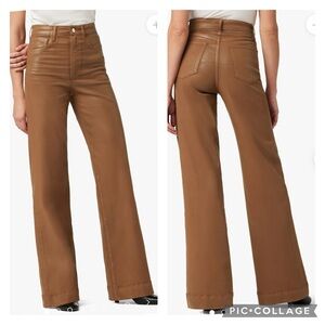 Joe's Jeans Womens 31 The Mia High Rise Wide Leg Jeans in Leather Brown Fall